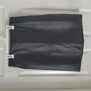 Plein Air Black Leather Skirt Size 6